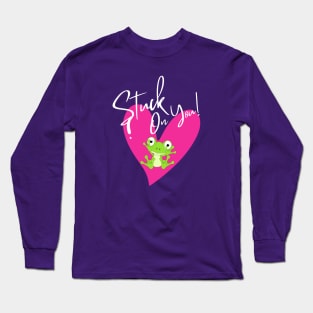 Pink Romantic Heart Stuck on You Long Sleeve T-Shirt